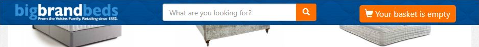 Screenshot of the Big Brand Beds new search box
